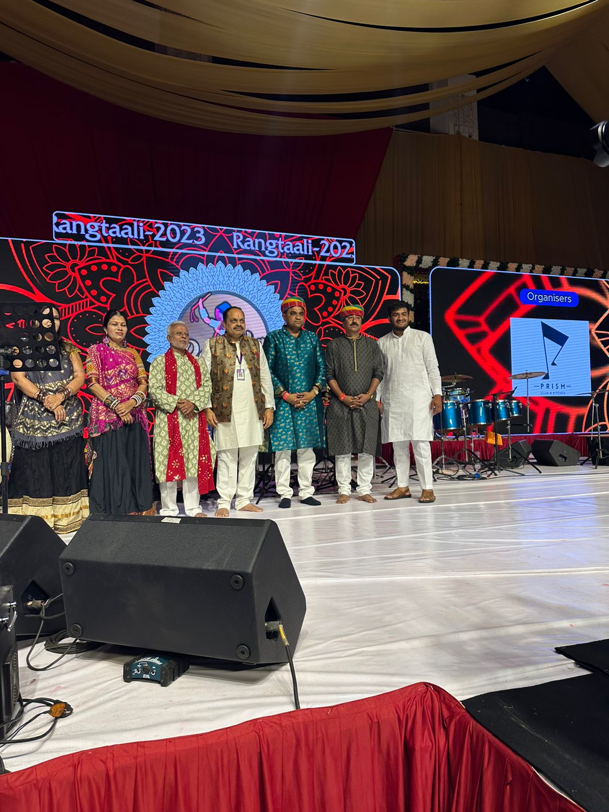 The organization's greeting at the Garba competition held in Hyderabad by the state association.